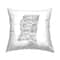 Stupell Industries Mississippi Cities Landmarks State Typography Map Throw Pillow, 18" x 18"